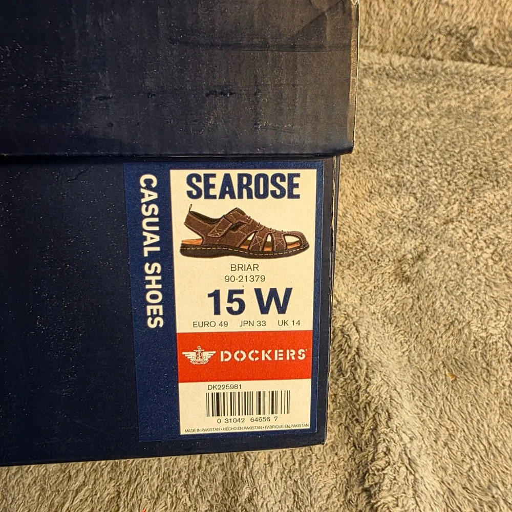 Dockers Searose‎ Fisherman Sandals Brown Memory Foam Mens 15 WIDE NEW